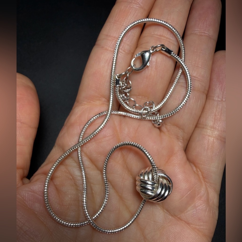 Love Knot Sliding Pendant Necklace